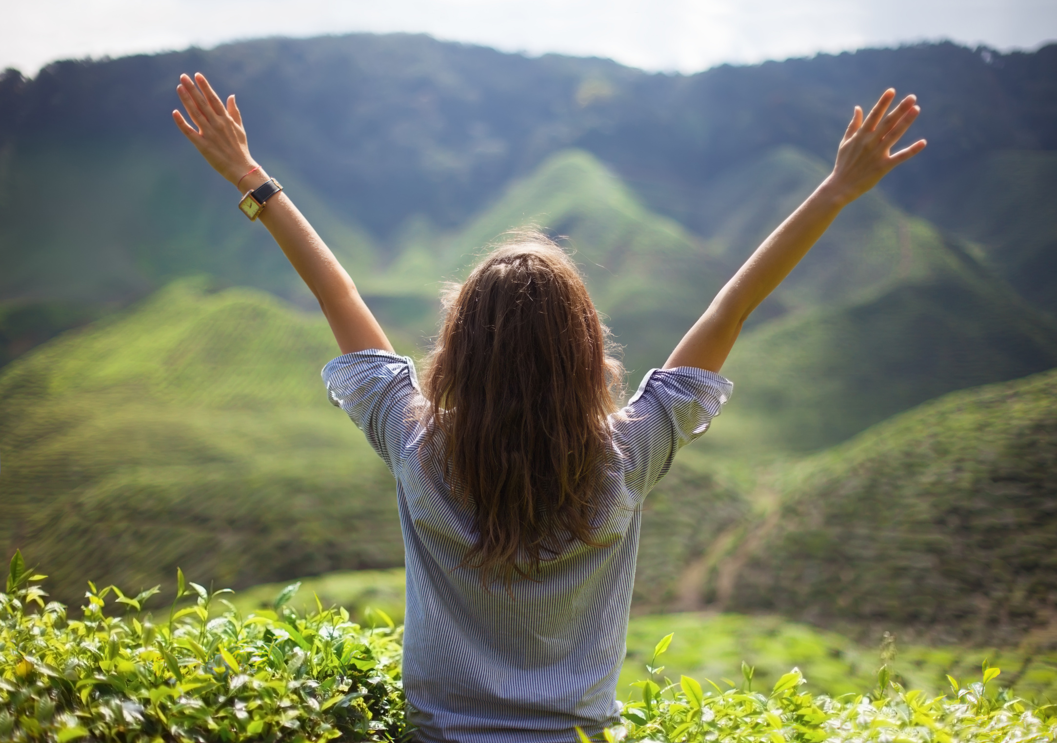 Freedom Girl with Hands up